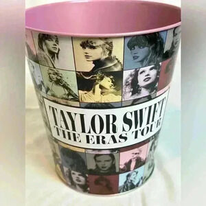 Taylor Swift The Eras Tour Movie Pink Popcorn Metal Tin Bucket AMC Exclusive NEW